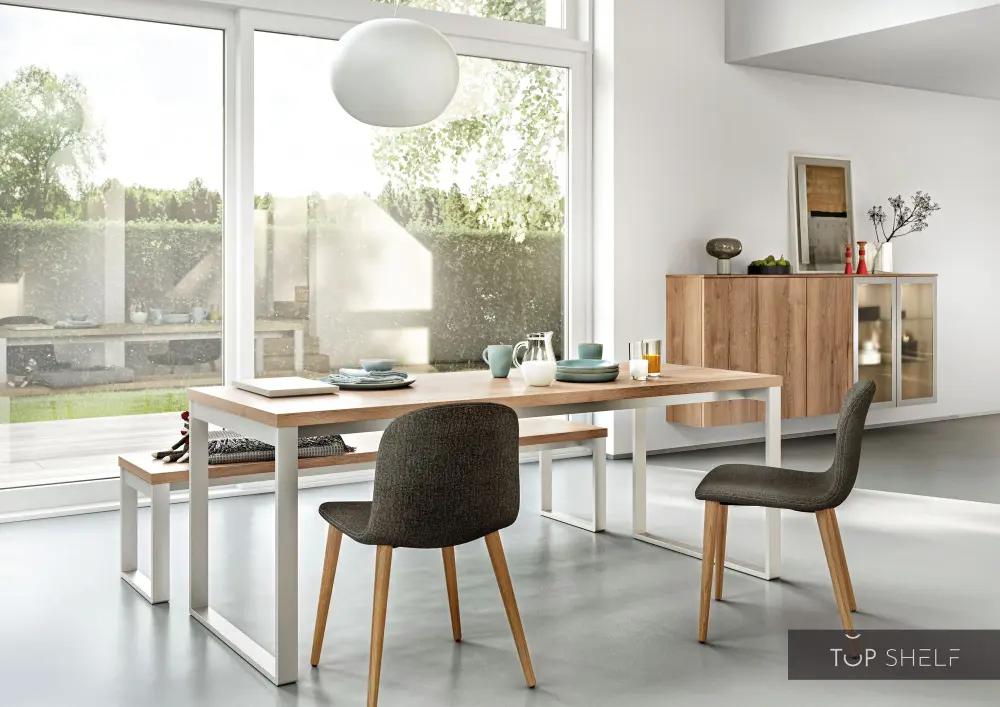 Premium Stainless Steel nobilia dining room dining room complete adjust 225 cm STRUCTURA 405 oak Sierra reproduction