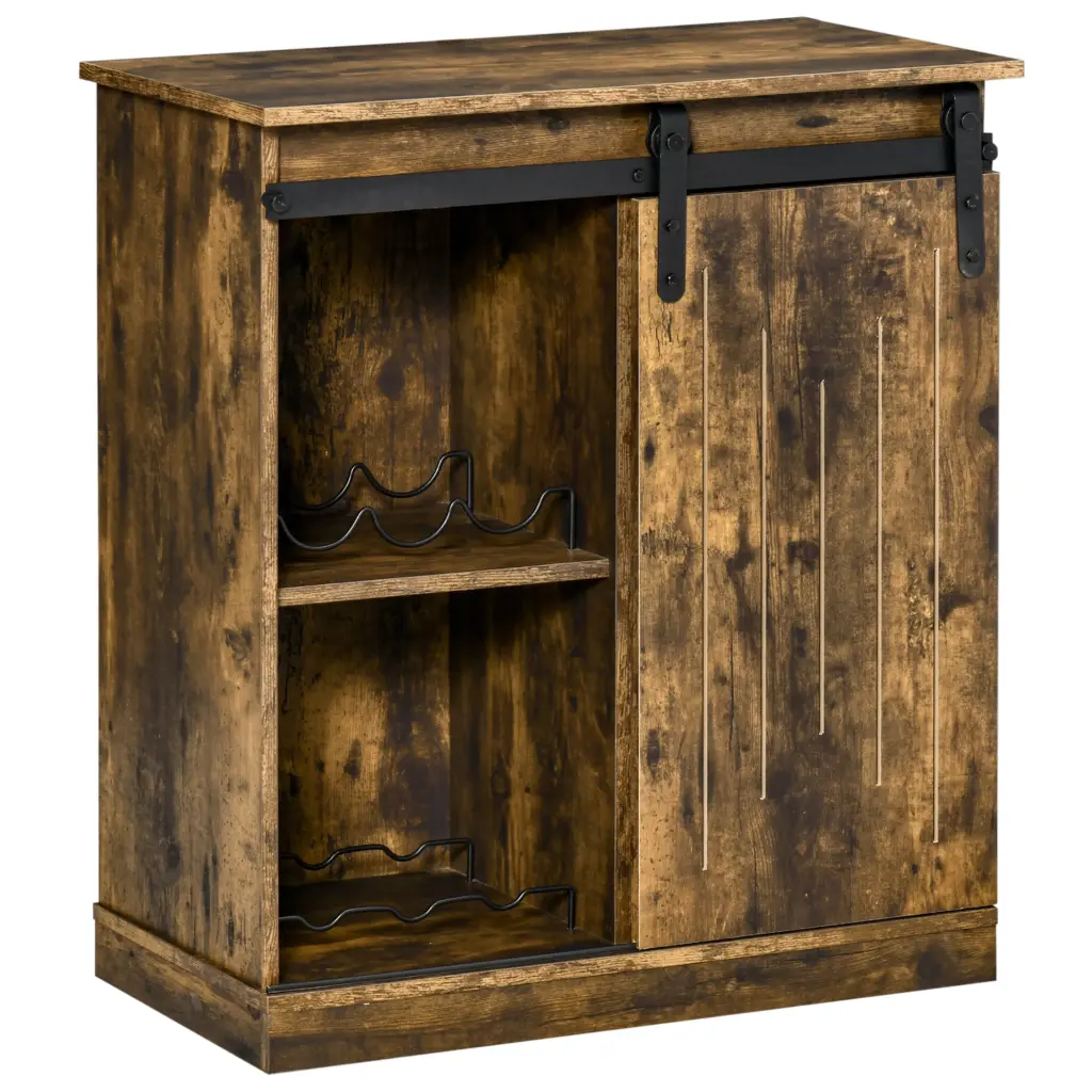 HomCom Industrial Wine Cabinet Sideboard Storage Serving Bar aosom business