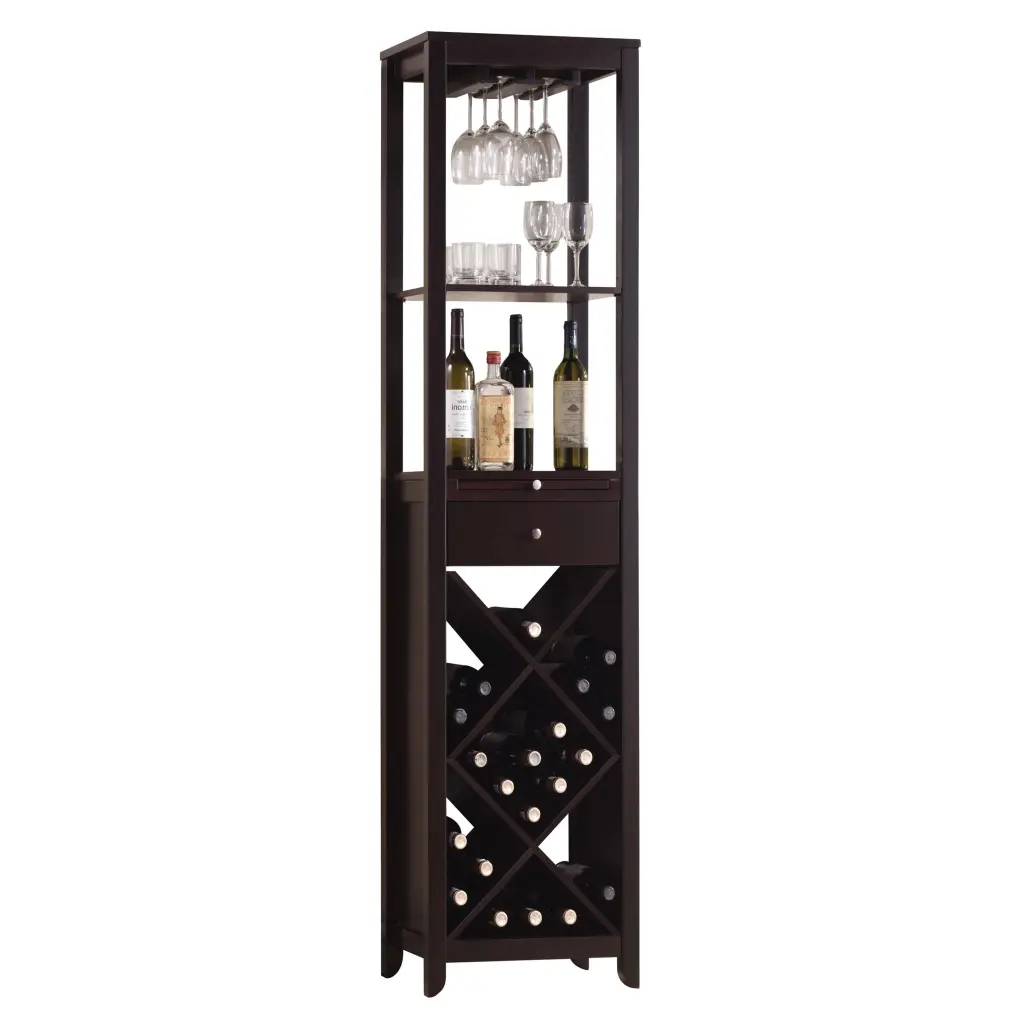 Wenge Wine Cabinet 1 Drawer and Stemware Rack Kitchen furniture max