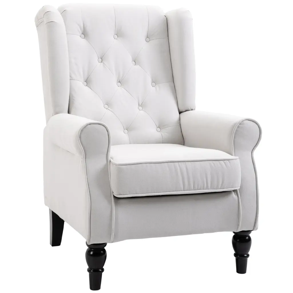 Homcom Button Tufted Accent Chair High Wing Support Rounded Cushioned Seat aosom business