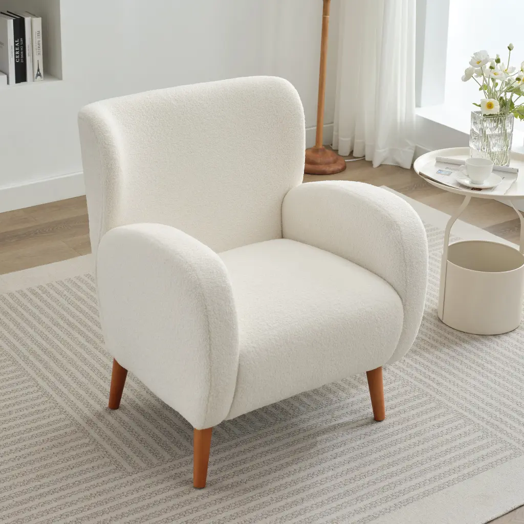 Modern Wing Back Lounge Chair - Chic Design Soft Fabric and Solid Frame nh-mirod
