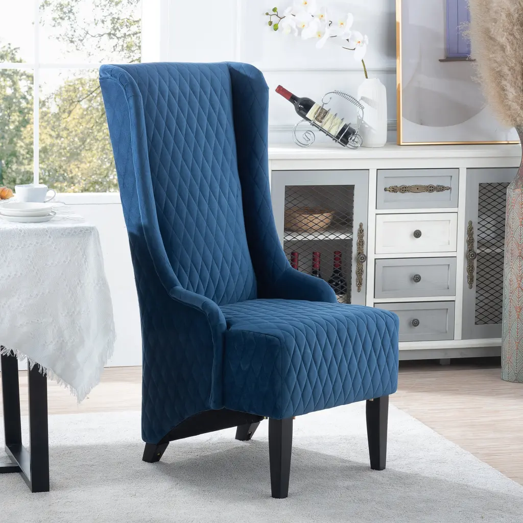 23.03 Wide High Back Velvet Accent Chair - Comfy Wingback Chair Living Room rnb