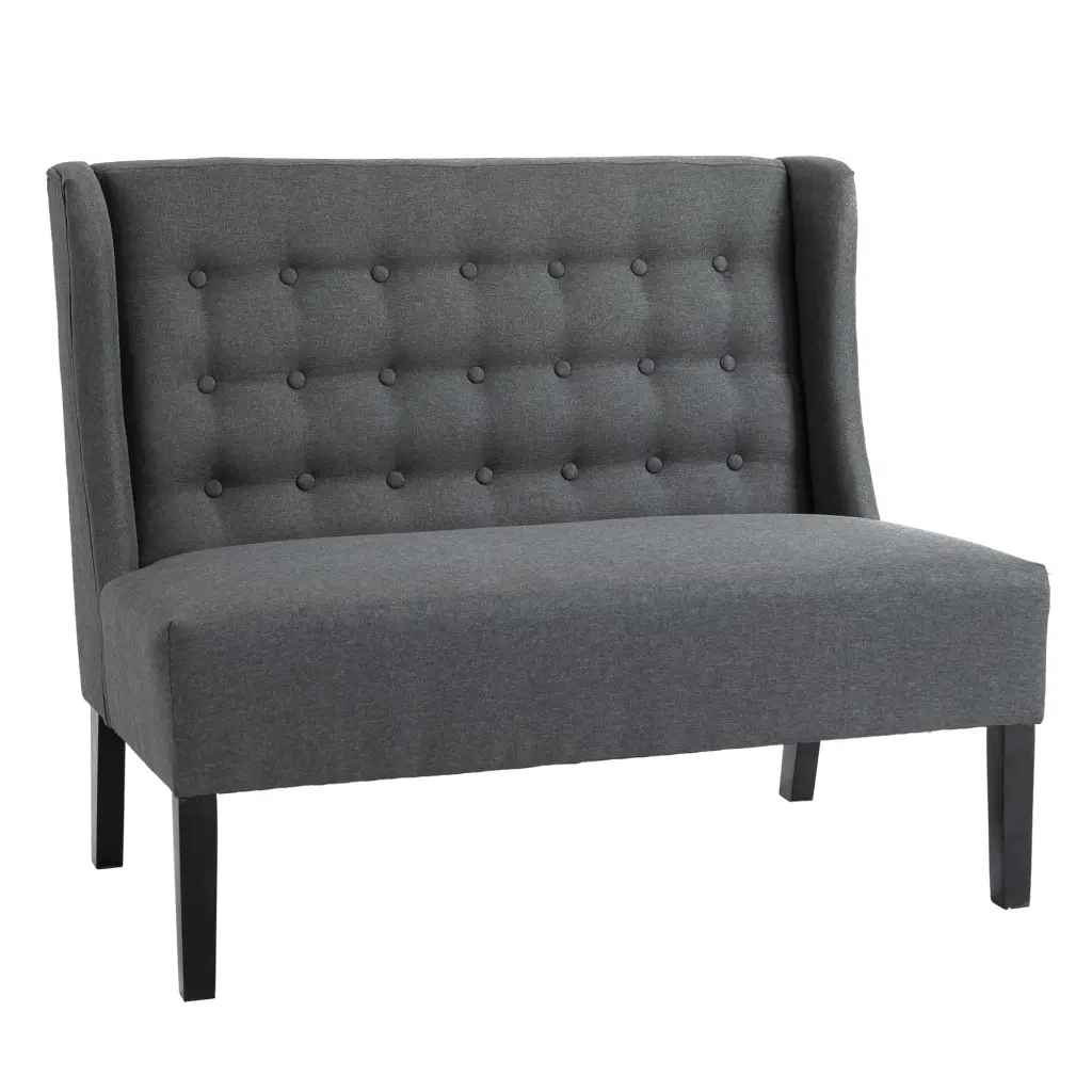 Homcom Wingback Double Sofa Linen Upholstery Button Tufted Loveseat aosom business