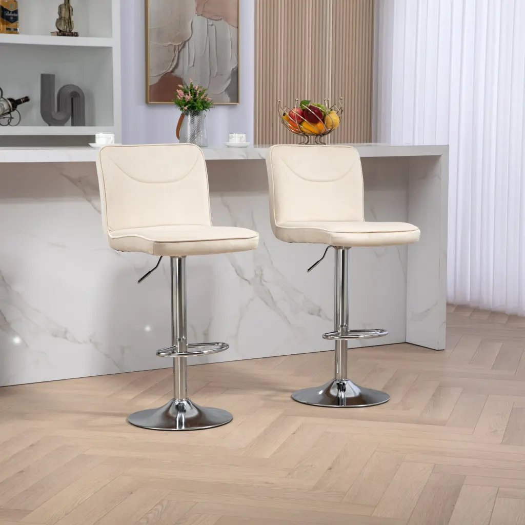 Coolmore Bar Stools Back and Footrest Counter Height Dining Chairs coolmore w-395