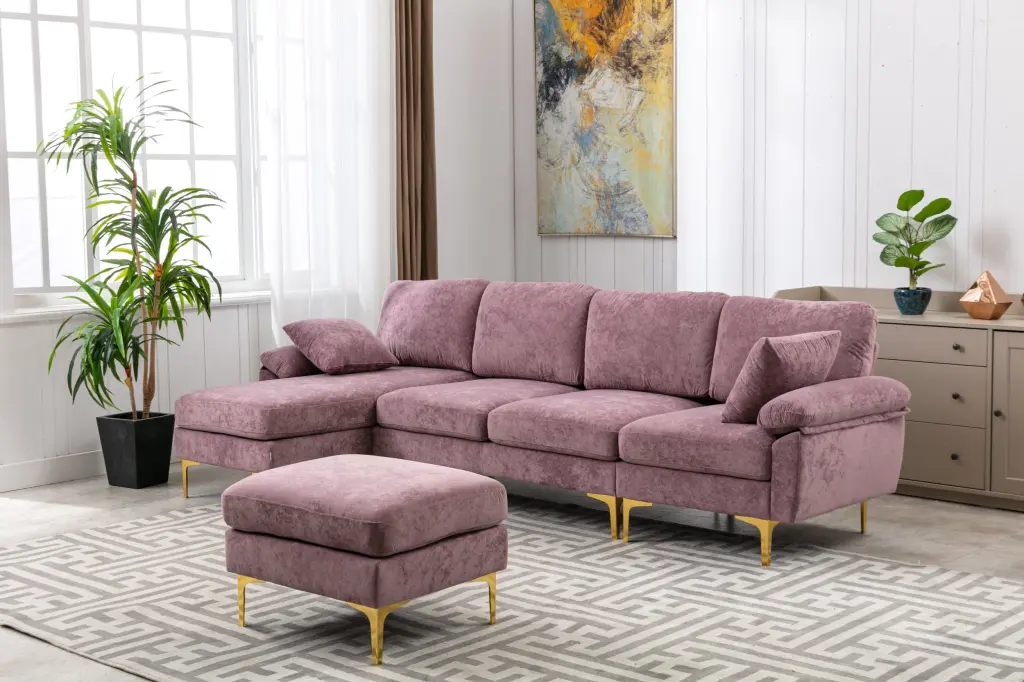 Coolmore U Influence Sectional Sofa Ottoman Reversible Sofa Couch Living Room coolmore w-395