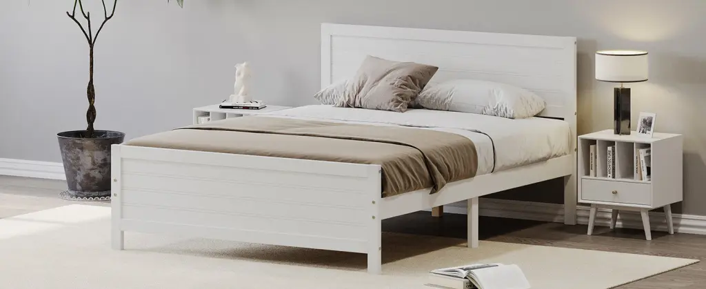 Wood Platform Bed Frame Headboard Bedding Foundation bed best
