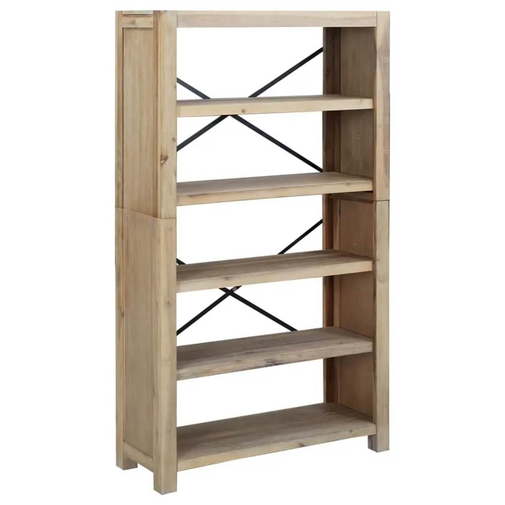 31.5 Inch 5-Tier Solid Acacia Wood Bookcase Tall Bookshelf Storage Unit