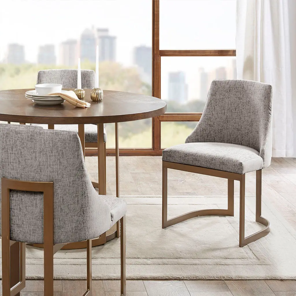 Bryce Dining Chair Set 2 Grey Solid Wood jla