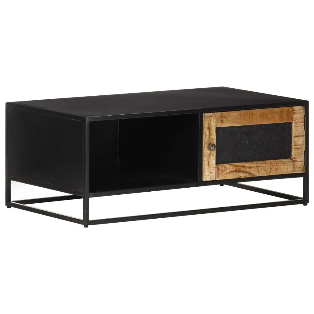 35.4 Inch Rough Mango Wood Coffee Table 19.7x13.8 Living Room
