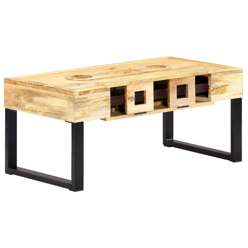 39.4 Inch Cassette Style Solid Mango Wood Coffee Table 20.5x17.7