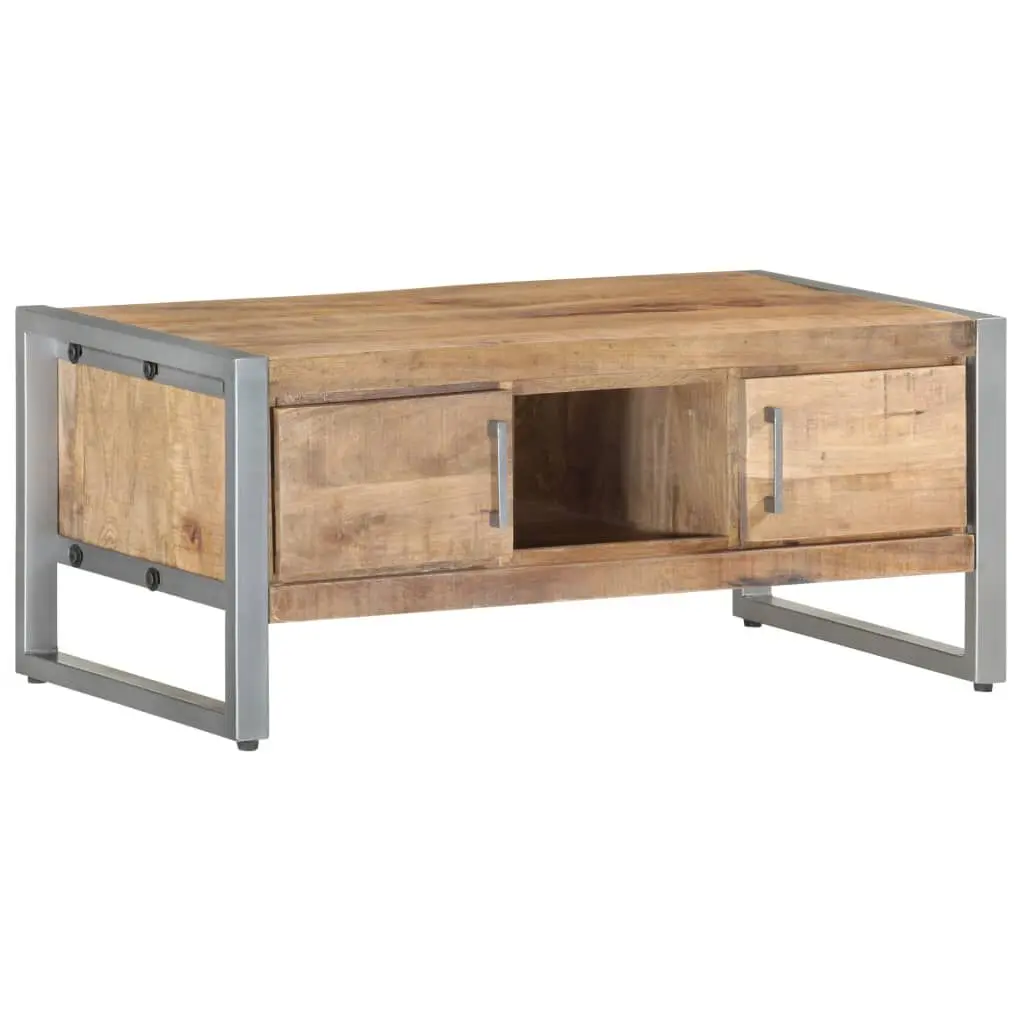 Coffee Table 37.4x19.7x15.7 Inches Rough Mango Wood Living Room Table