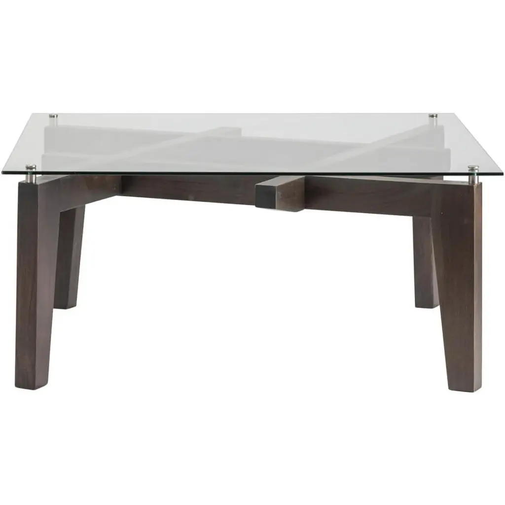 Timberlake Transitional Wood Square Cocktail Table Dark Brown Crestview Collection