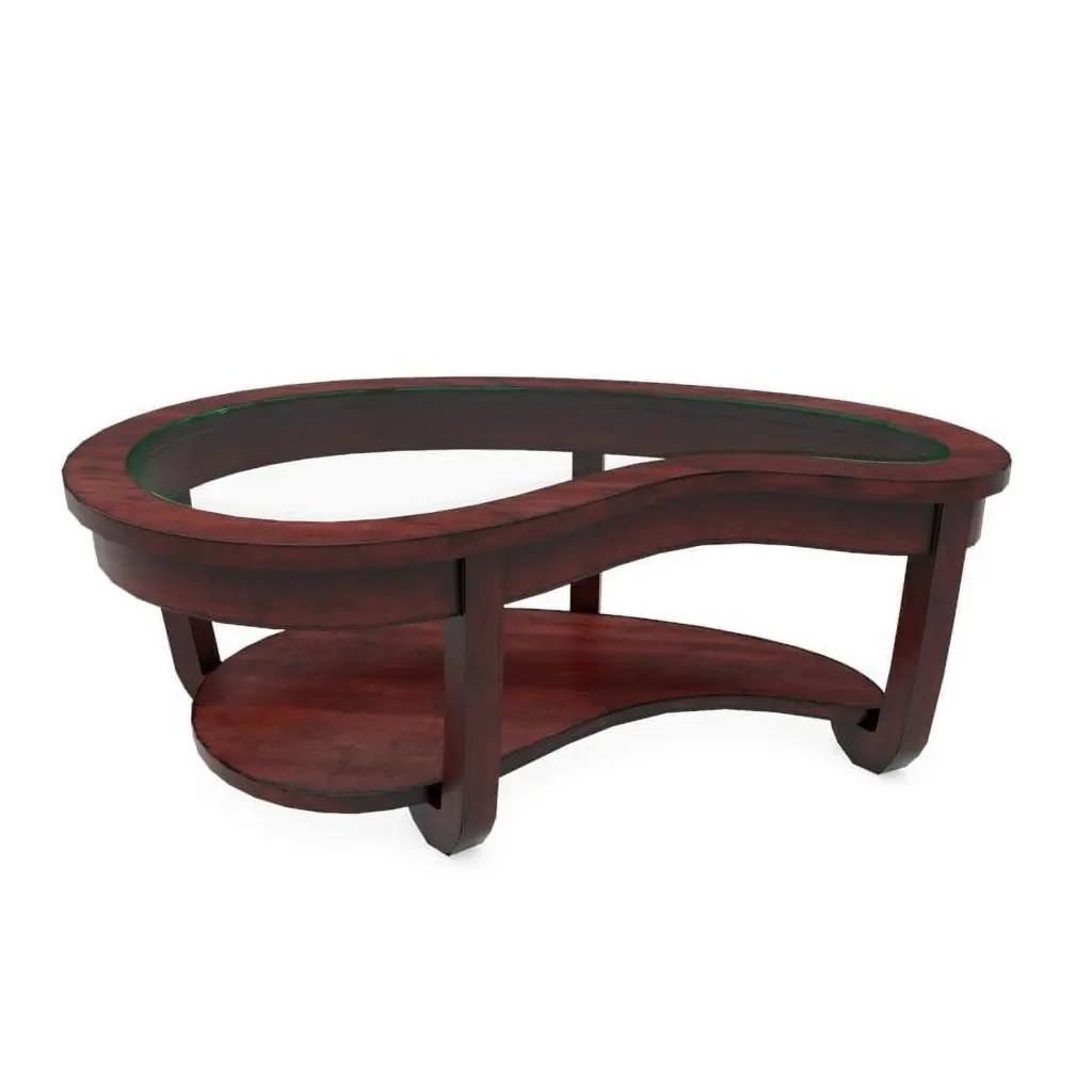 Furniture America Tunton Solid Wood 1-Shelf Coffee Table Dark Cherry