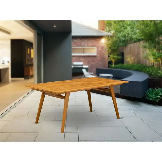 Modern Rectangular Coffee Table Wood Legs Natural Oil Finish GSI Homestyles