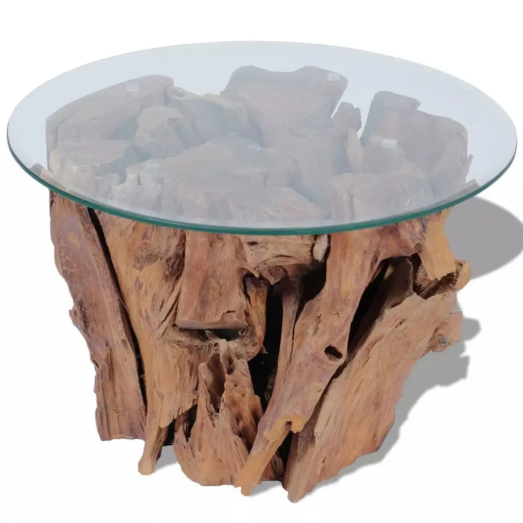 vidaXL Coffee Table Solid Teak Driftwood 23.6 Inches HomeLife Company