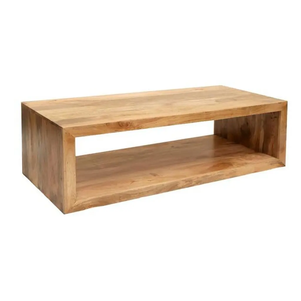 58 . Coffee Table Open Bottom Shelf Natural Brown Procomfort