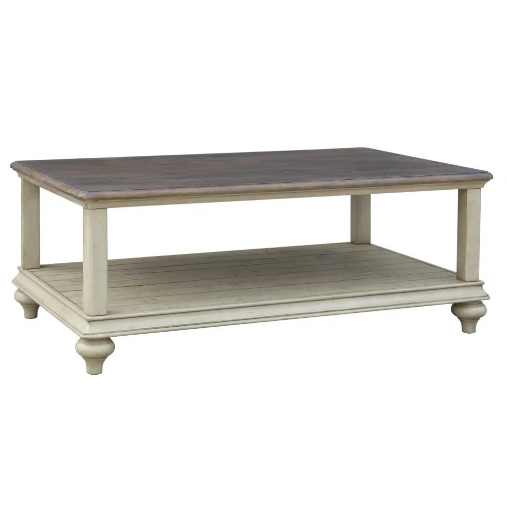 Sunset Trading Shades Sand Wood Cocktail Table Cream Puff Walnut Brown