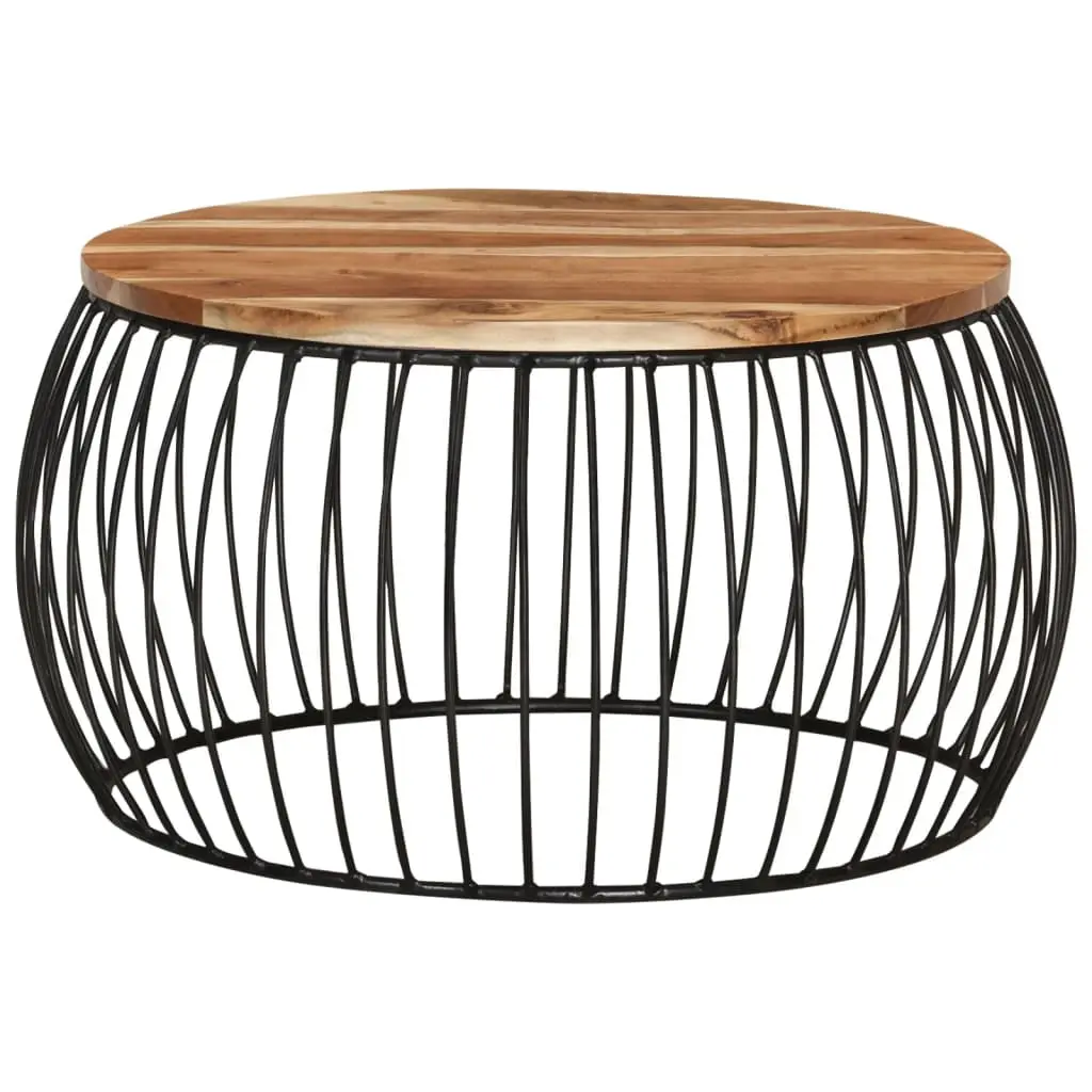 vidaXL Coffee Table 26.8 Inch Solid Acacia Wood Rustic Design