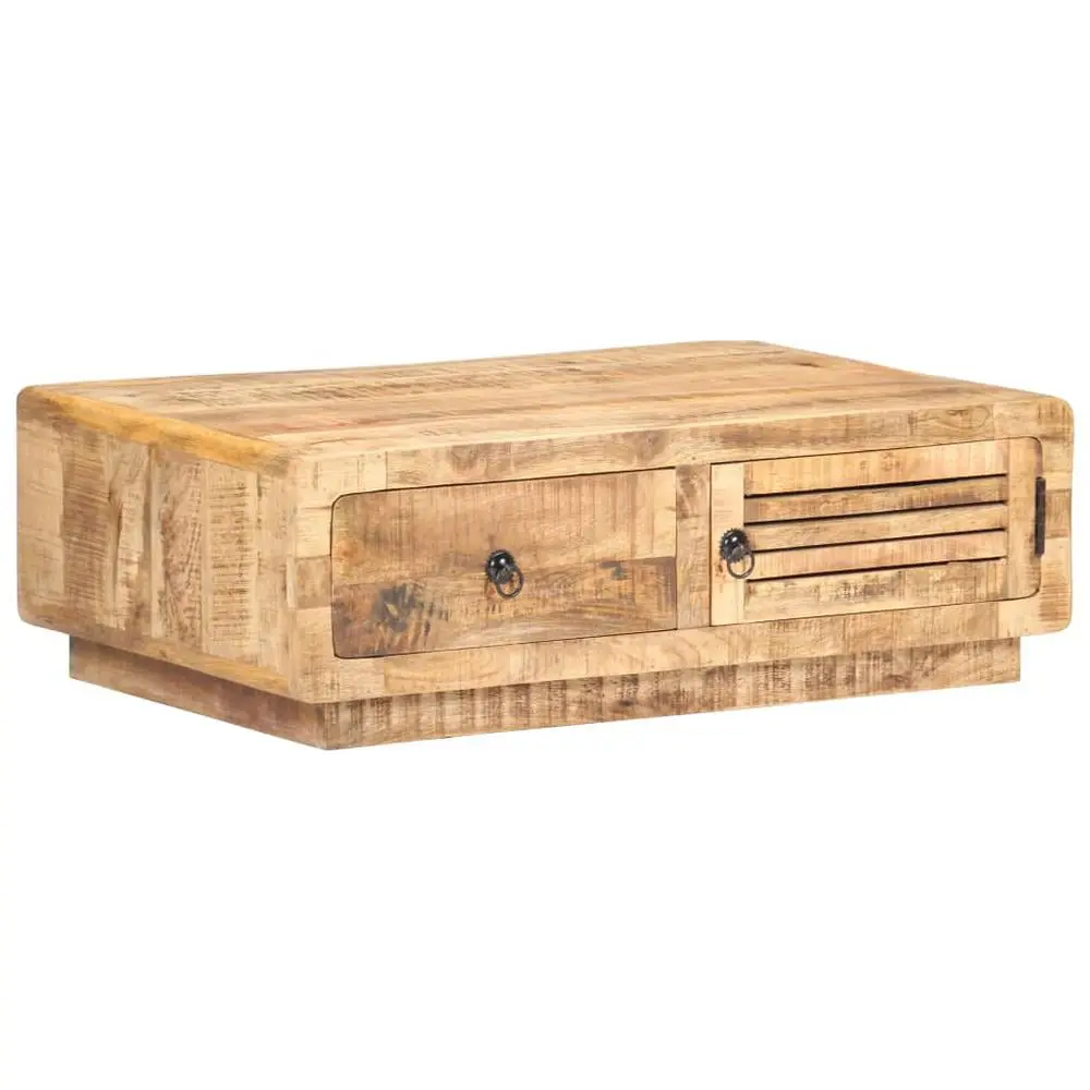 vidaXL Coffee Table 35.4x23.6x11.4 Rough Mango Wood Rustic Style
