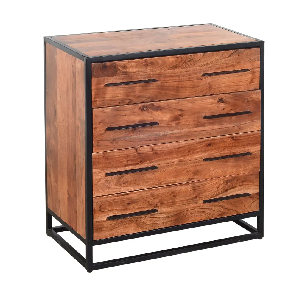 Handmade Gown Grain Specifications and 4 Drawers Brown and Black Dresser royal hampton