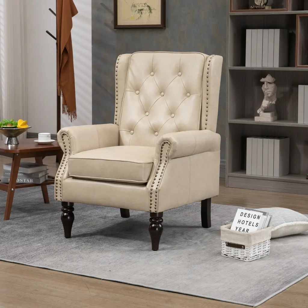 Coolmore Wood Frame Armchair Modern Accent Lounge Chair Sturdy Construction coolmore w-395