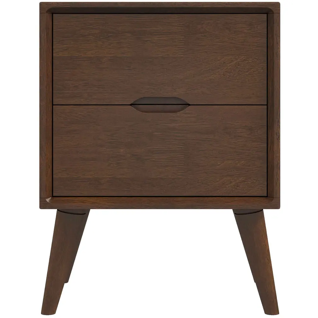 Alexandra Brown Night Stand 2 Drawers Walnut Brown ashcroft furniture