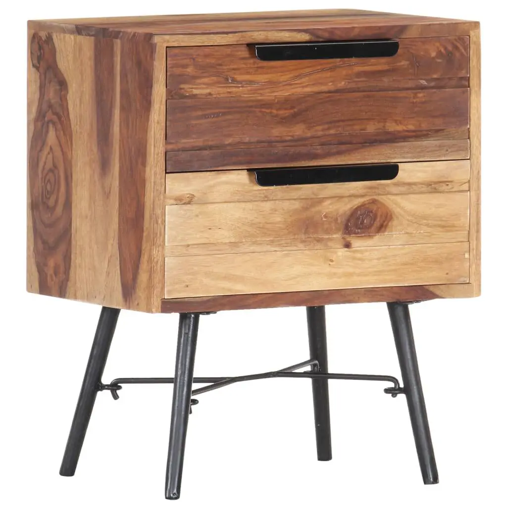 Solid Sheesham Wood Bedside Cabinet 15.7x11.8x19.7 Inches