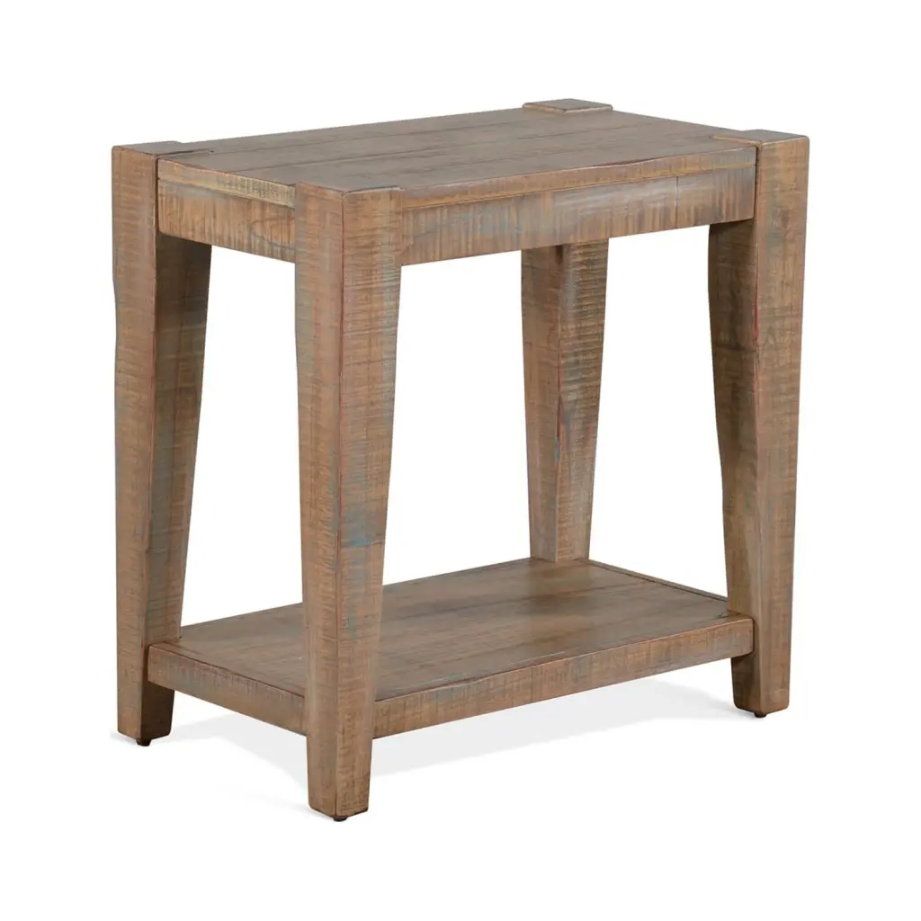 Sunny Designs 25 Modern Mindi Wood Chair Side Table Weathered Brown