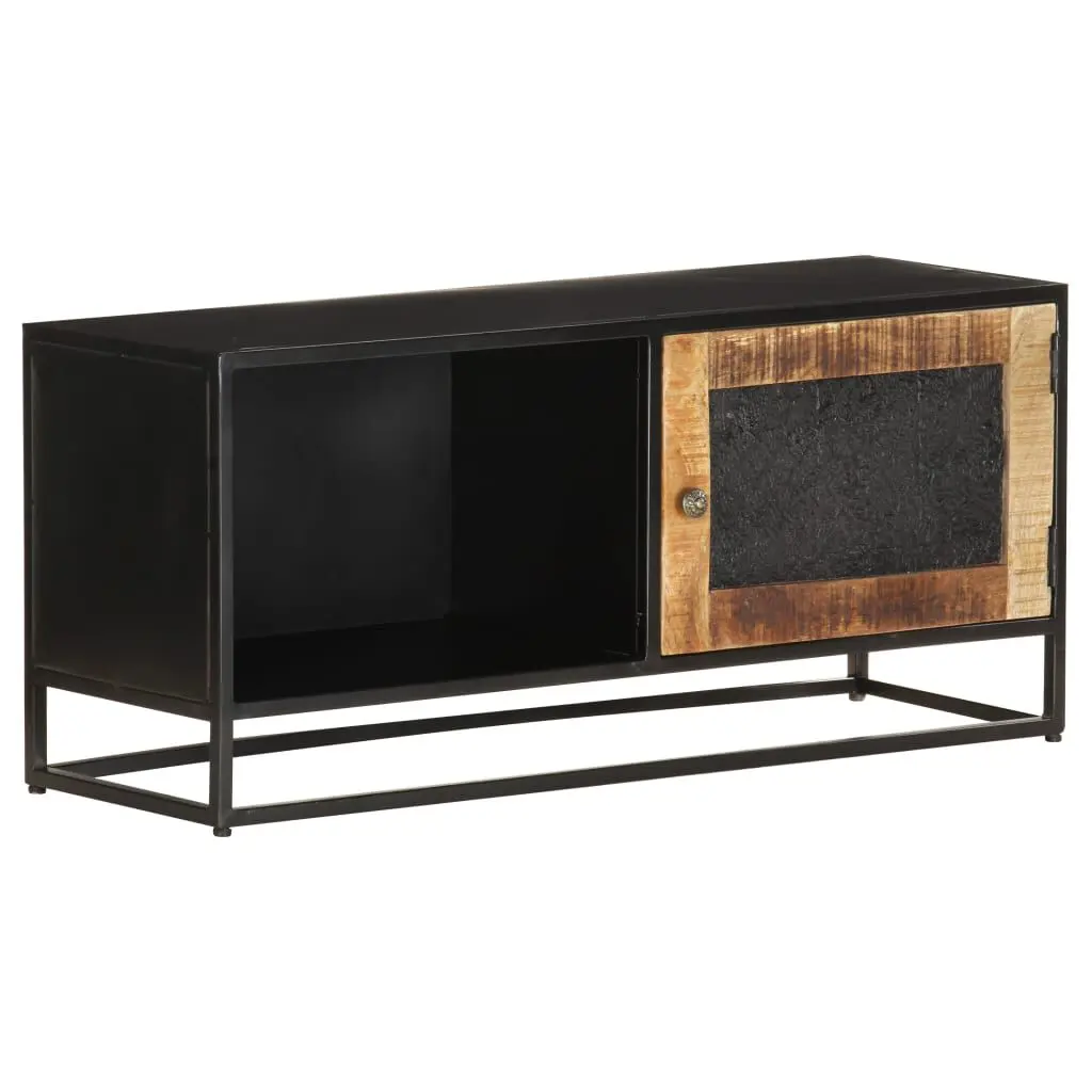 35.4 Inch Rough Mango Wood TV Stand 11.8x15.7 Media Console