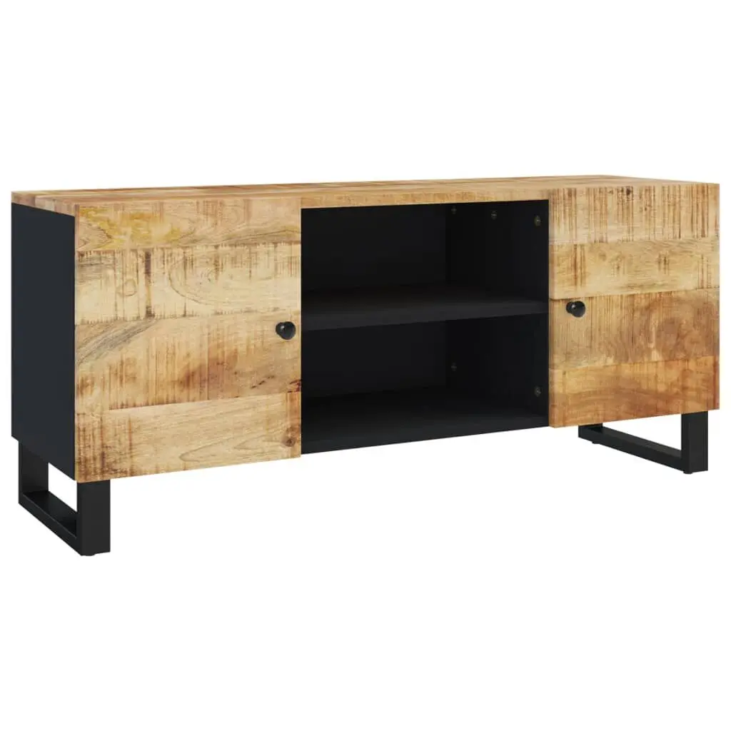 41.3 Inch Solid Mango Wood TV Stand Modern Entertainment Center