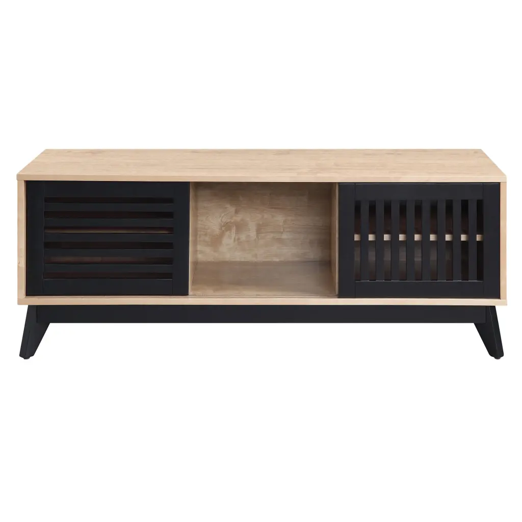 ACME Gamaliel Wooden TV Stand Oak and Espresso Finish Acme Furniture