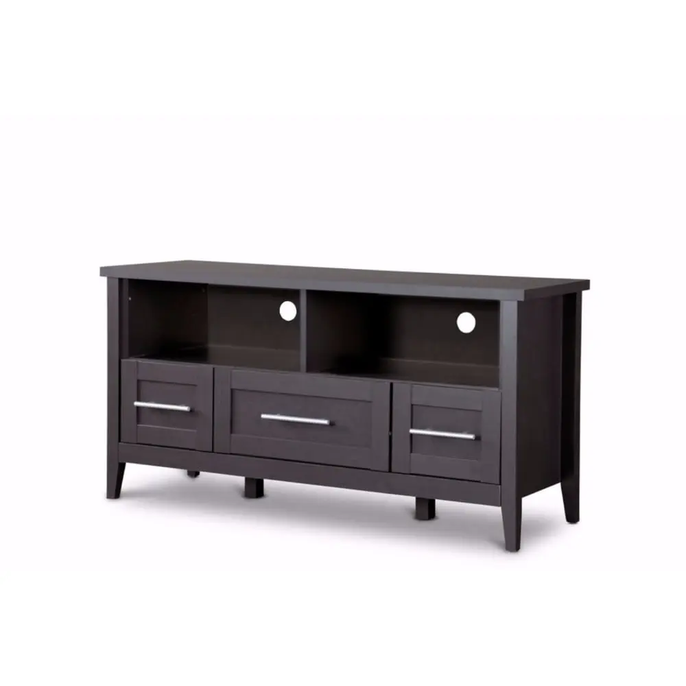 Baxton Studio Espresso TV Stand Three Drawers Living Room