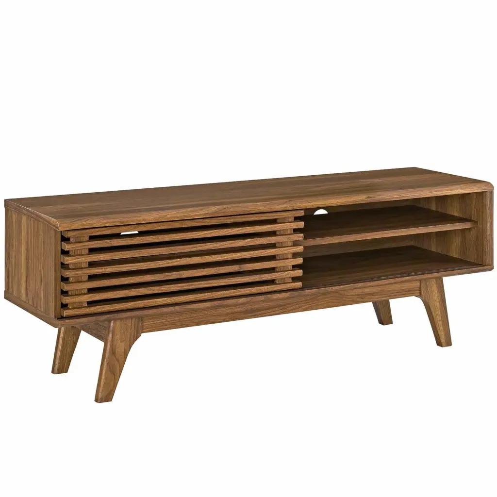 Ergode Render 48 Inch Walnut TV Stand Living Room