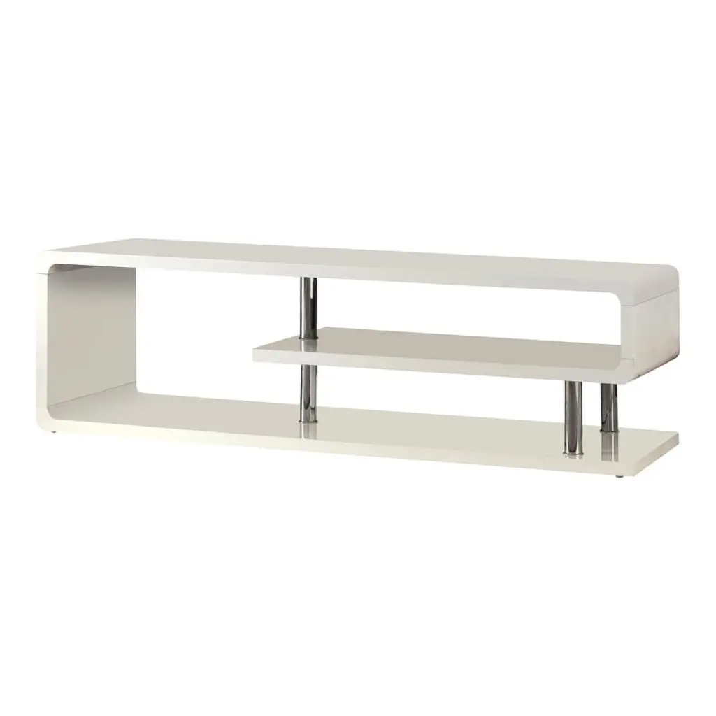 Furniture America Gadd Contemporary 55 Inch Wood TV Stand White