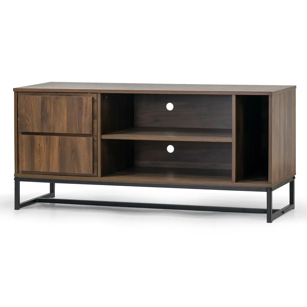 Glamour Home Arva 47.5 Modern Wood TV Stand Cabinet Dark Brown