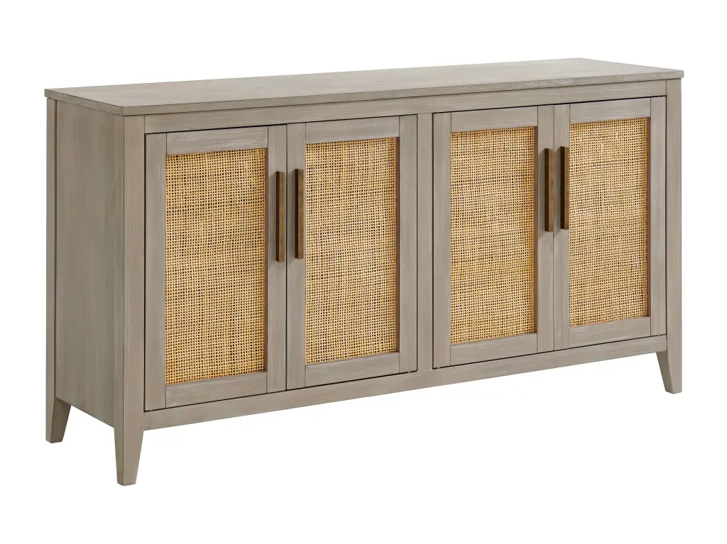 Martin Svensson Home Banks Television Stand 65 Inch TVs Driftwood Finish Modern Media Console