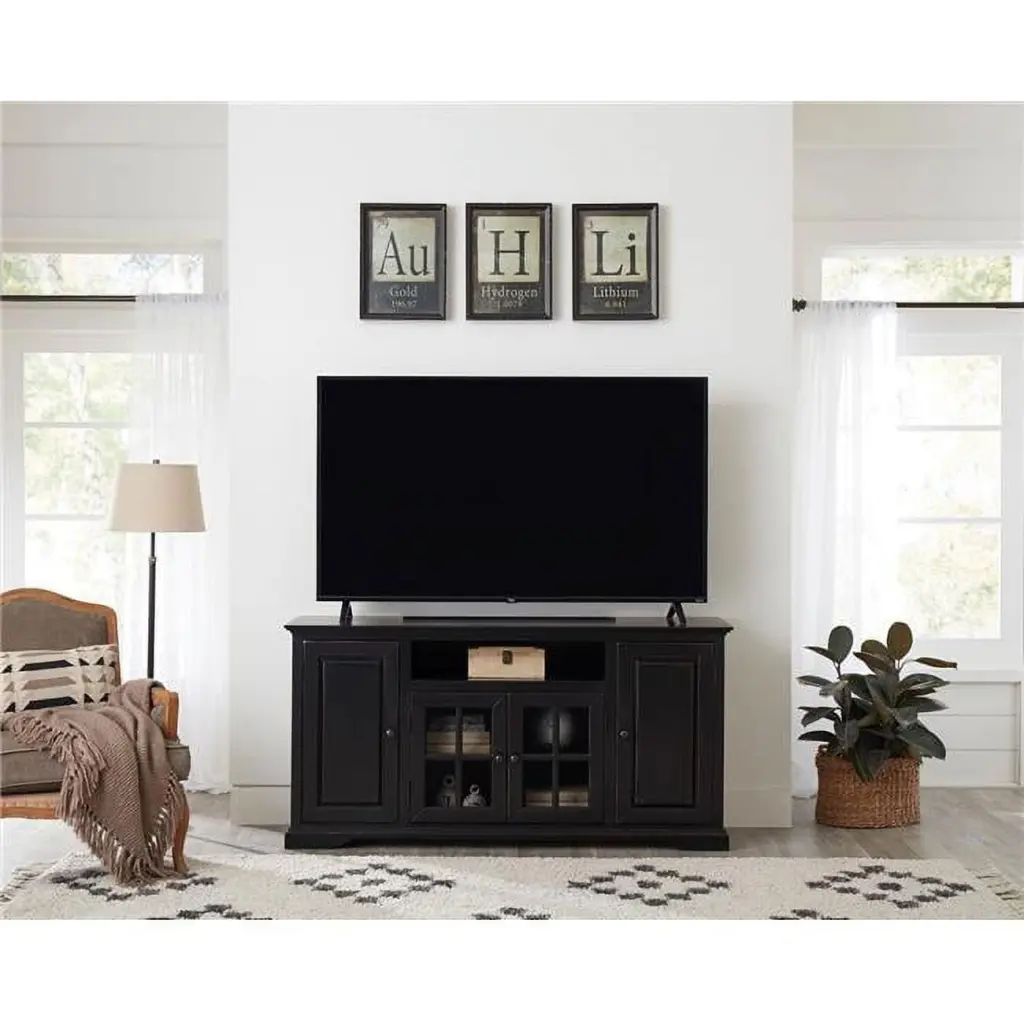 Progressive Furniture Hamilton Wood 64 Inch TV Console Vintage Black