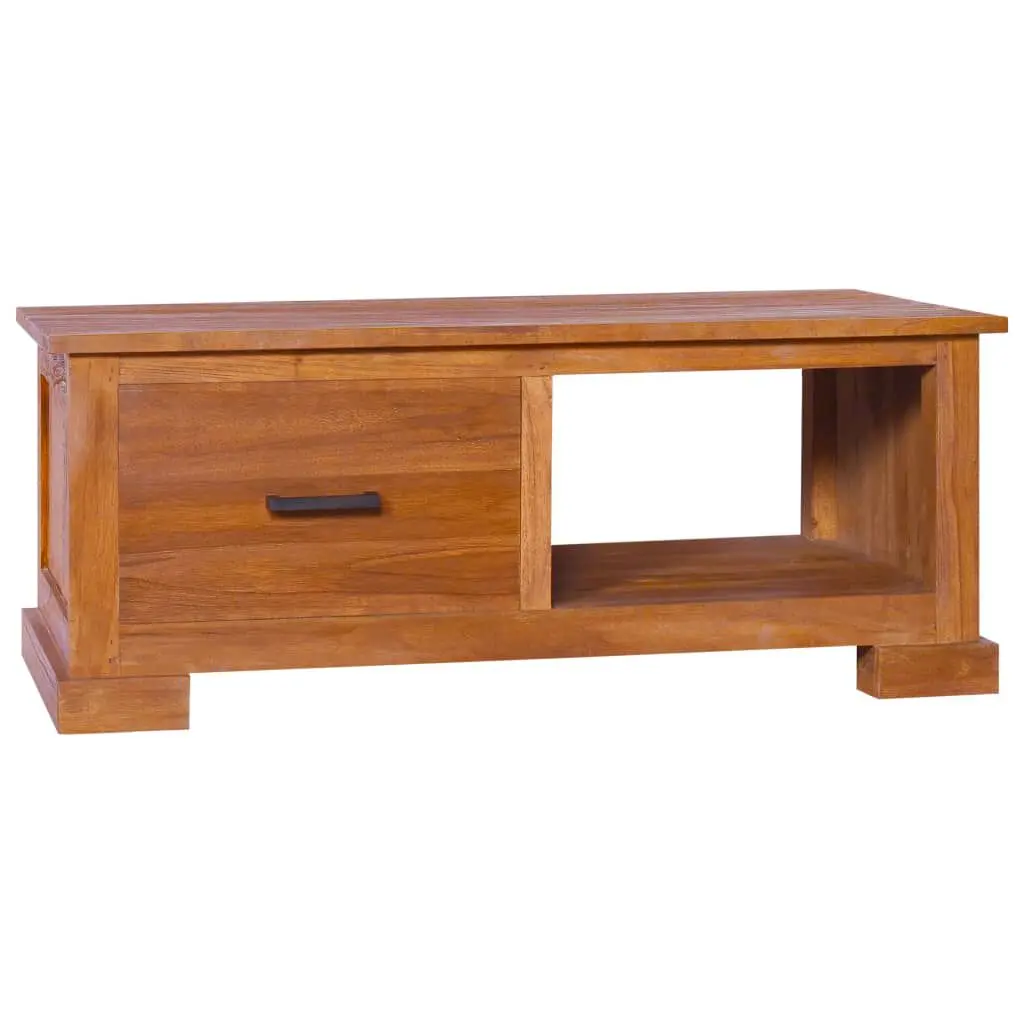 TV Stand 35.4 Inches Solid Wood Teak Classic Entertainment Center