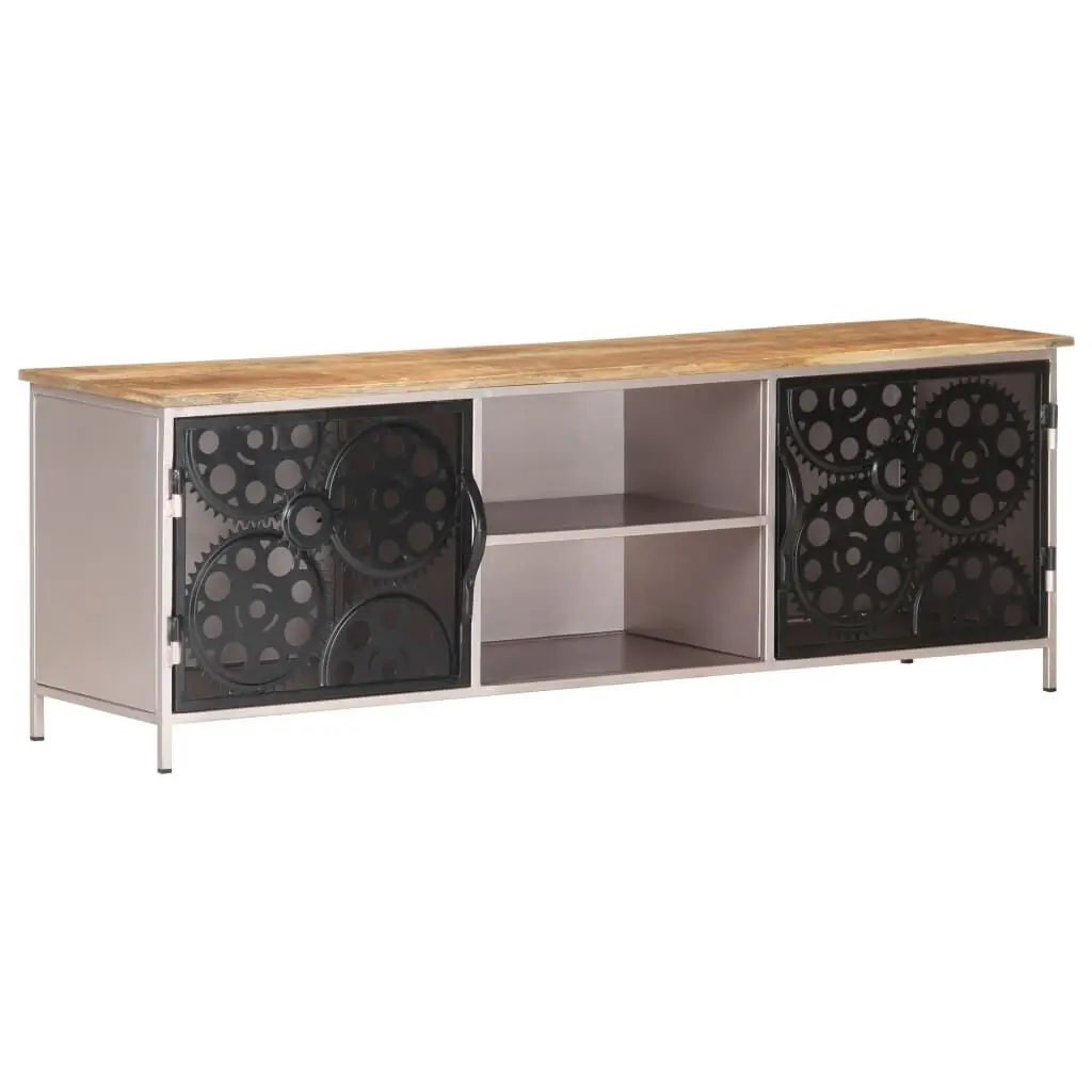 TV Stand 47.2 Inches Rough Mango Wood Modern Entertainment Center