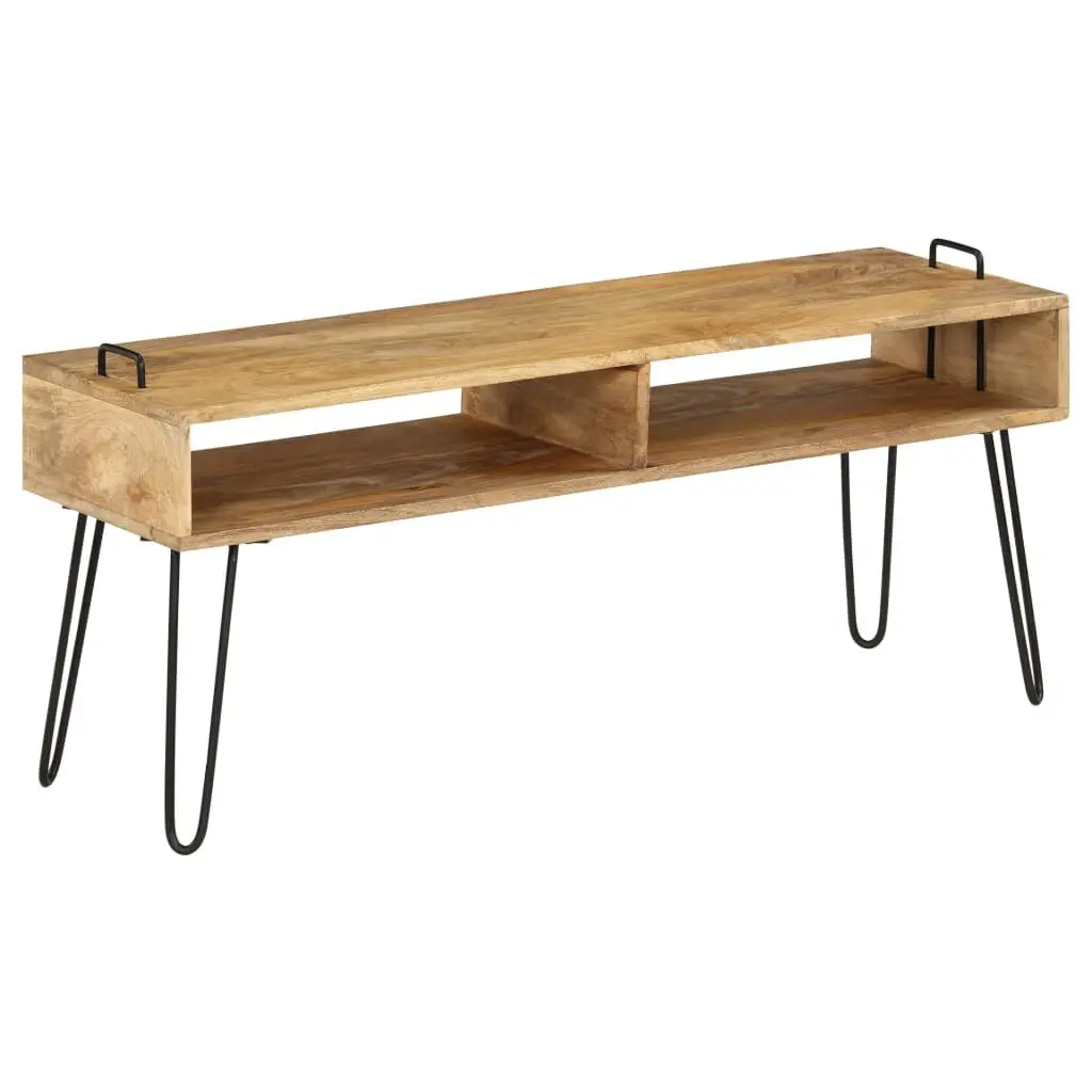 TV Stand Solid Mango Wood 43 Inch Wide Contemporary Media Console