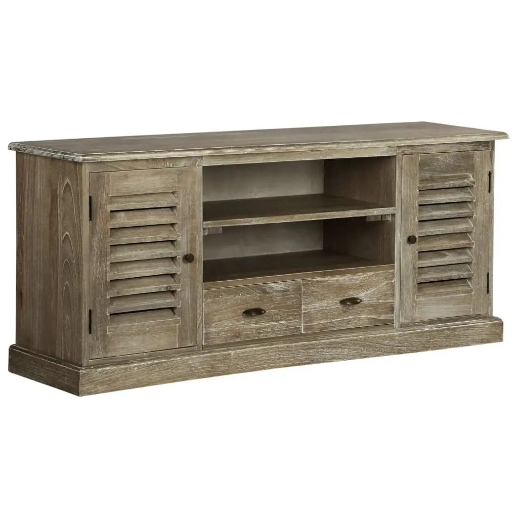 TV Stand Solid Mindi Wood 57 Inch Wide Rustic Entertainment Center