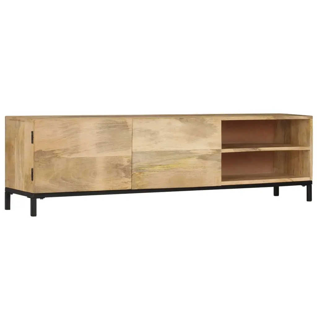 vidaXL 57.1 Inch Solid Wood Mango TV Stand