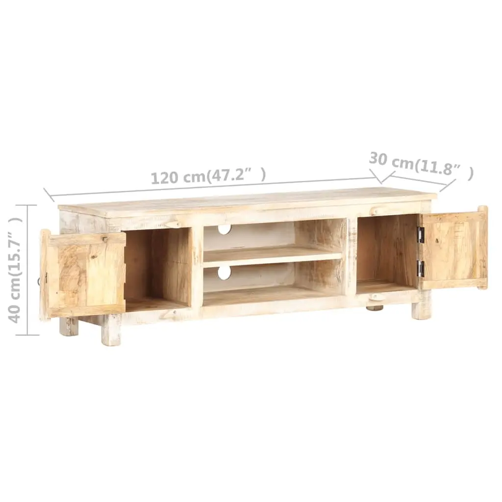 vidaXL Rough Acacia Wood TV Stand 47.2 Inch Entertainment Center