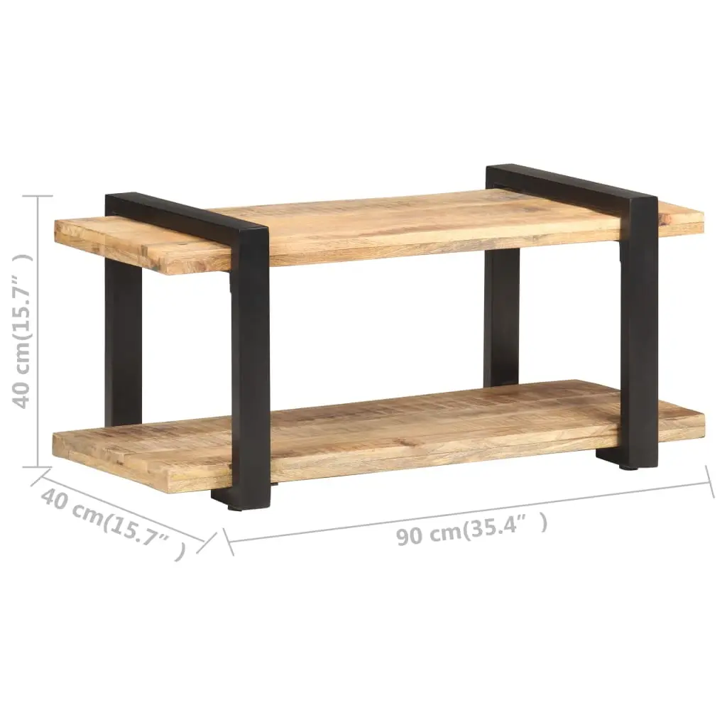 vidaXL Rough Mango Wood TV Stand 35.4x15.7x15.7 Inches Rustic Style