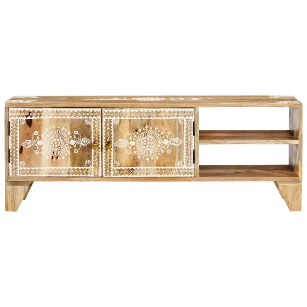 vidaXL Solid Wood Mango TV Stand 43.3x11.8x15.7 Entertainment Center