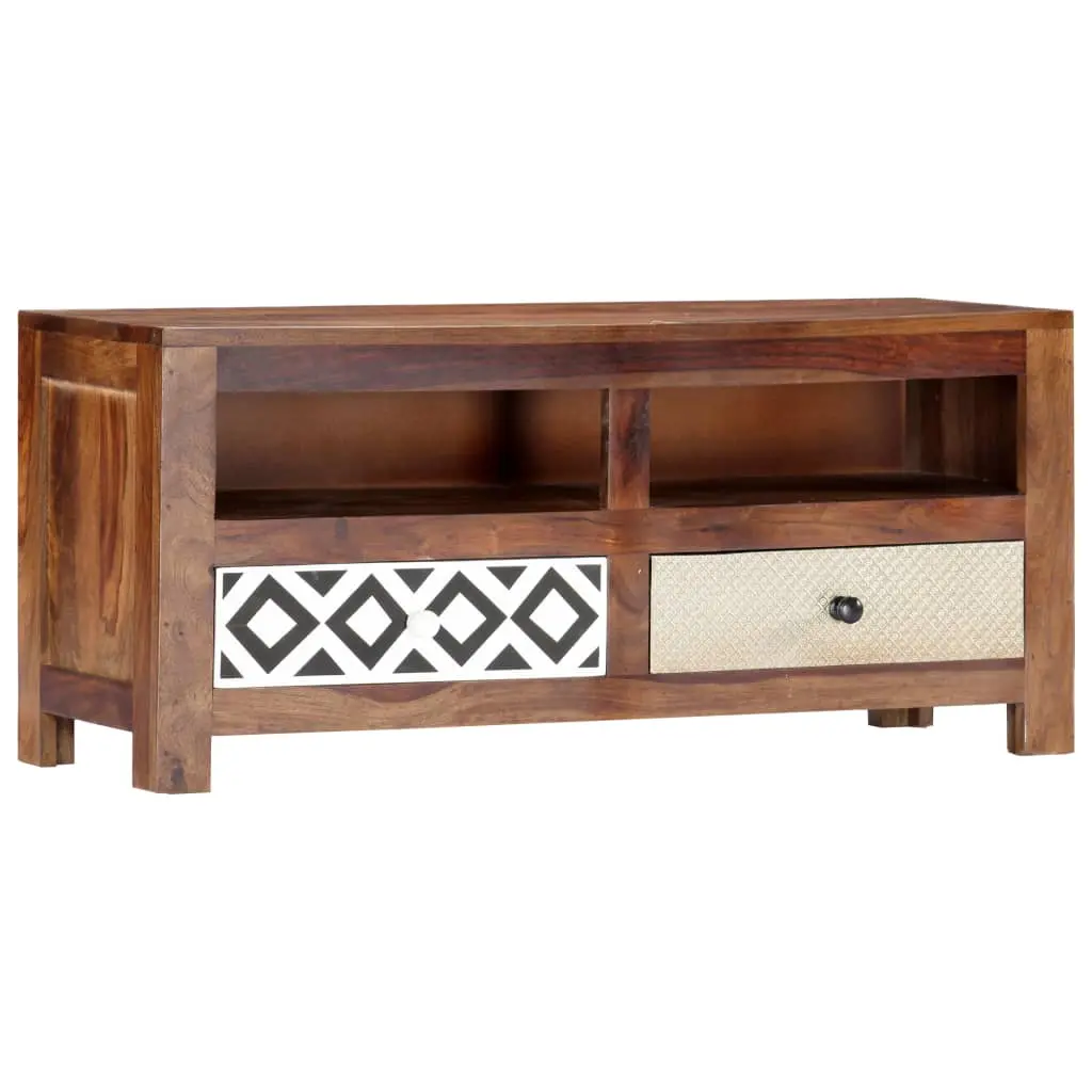 vidaXL Solid Wood Sheesham TV Stand 35.4x11.8x15.7 Inches Media Unit
