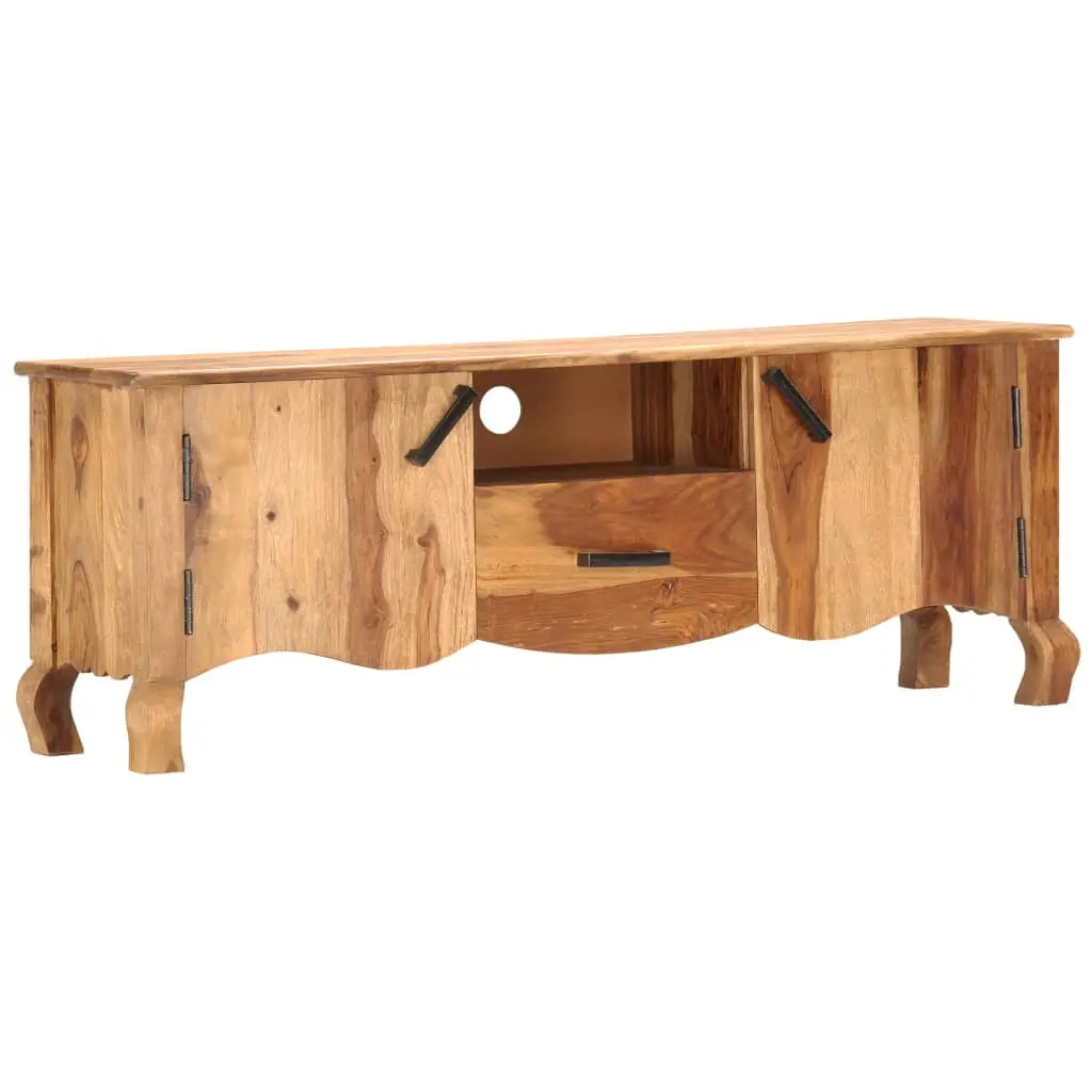 vidaXL Solid Wood Sheesham TV Stand 45.3 Inch Wide Media Console