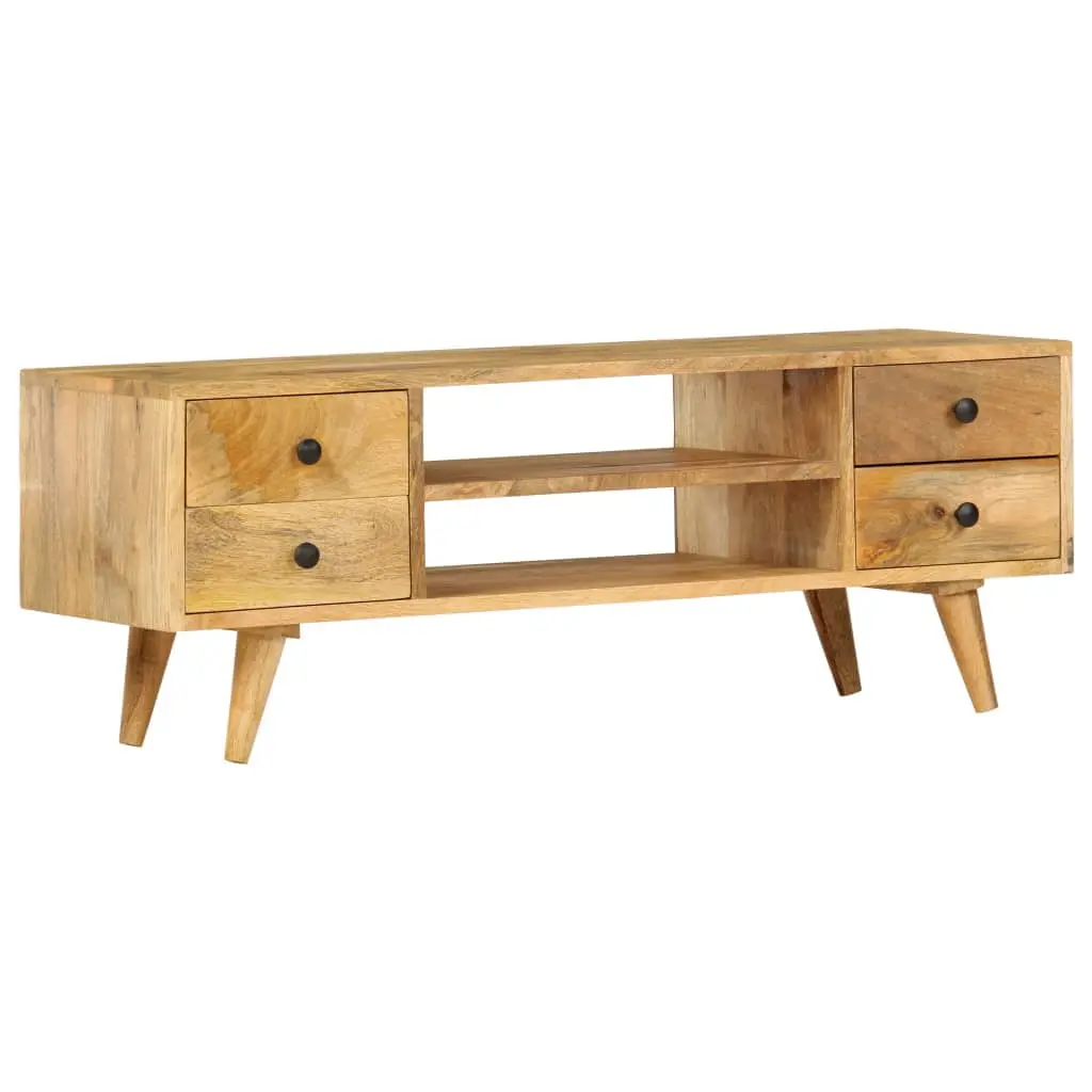 vidaXL TV Stand 43.3x13.8x15.7 Inches Solid Wood Mango Living Room
