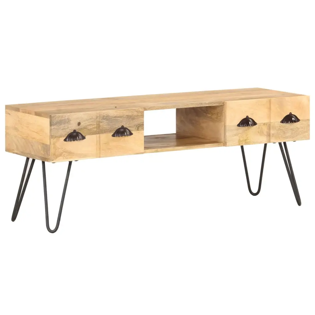 vidaXL TV Stand 47.2x13.8x17.7 Solid Wood Mango Entertainment Center