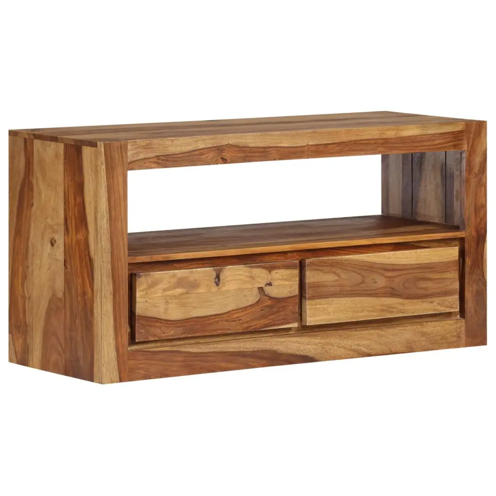 vidaXL TV Stand Solid Wood Sheesham 31.5x11.8x15.7 Inch Living Room